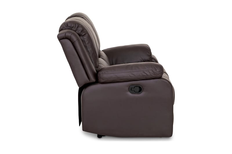 Norbo Lille Recliner Sofa 2-personers Kunstlæder - Fällbar sofa - Biografsofa - Brun - Møbler - Sofaer - Recliner sofaer - 2 personers biografsofa & reclinersofa