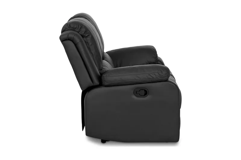 Norbo Lille Recliner Sofa 2-personers Kunstlæder - Fällbar sofa - Biografsofa - Sort - Møbler - Sofaer - Recliner sofaer - 2 personers biografsofa & reclinersofa