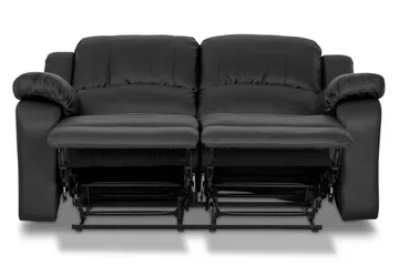Norbo Lille Recliner Sofa 2-personers Kunstlæder - Fällbar sofa - Biografsofa - Sort - Møbler - Sofaer - Recliner sofaer - 2 personers biografsofa & reclinersofa