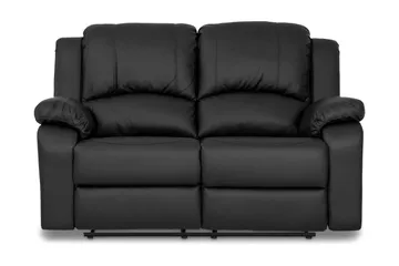 Norbo Lille Recliner Sofa 2-personers Kunstlæder - Fällbar sofa - Biografsofa - Sort - Møbler - Sofaer - Recliner sofaer - 2 personers biografsofa & reclinersofa