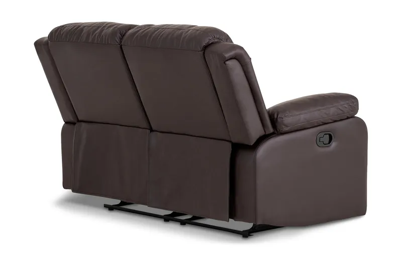Norbo Lille Recliner Sofa 2-personers Kunstlæder - Fällbar sofa - Biografsofa - Brun - Møbler - Sofaer - Recliner sofaer - 2 personers biografsofa & reclinersofa