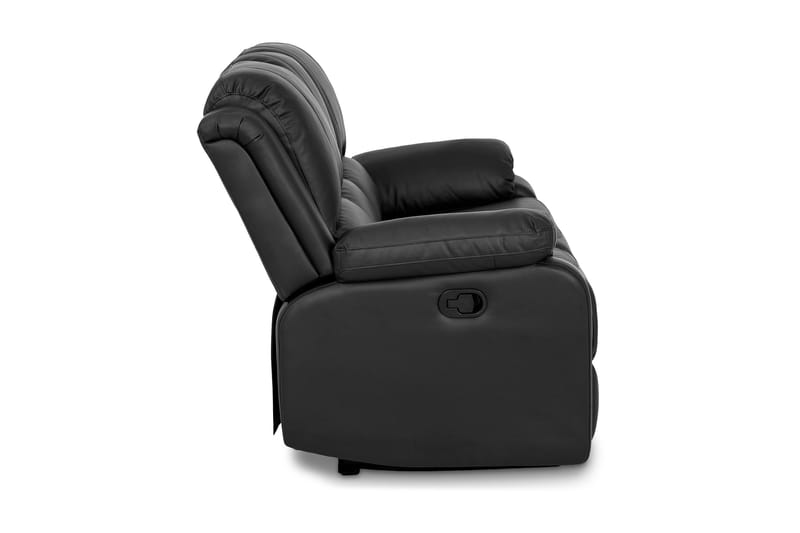 Norbo Skøn Recliner Sofa 3-personers Kunstlæder - Fällbar sofa - Biografsofa - Sort - Møbler - Sofaer - Recliner sofaer