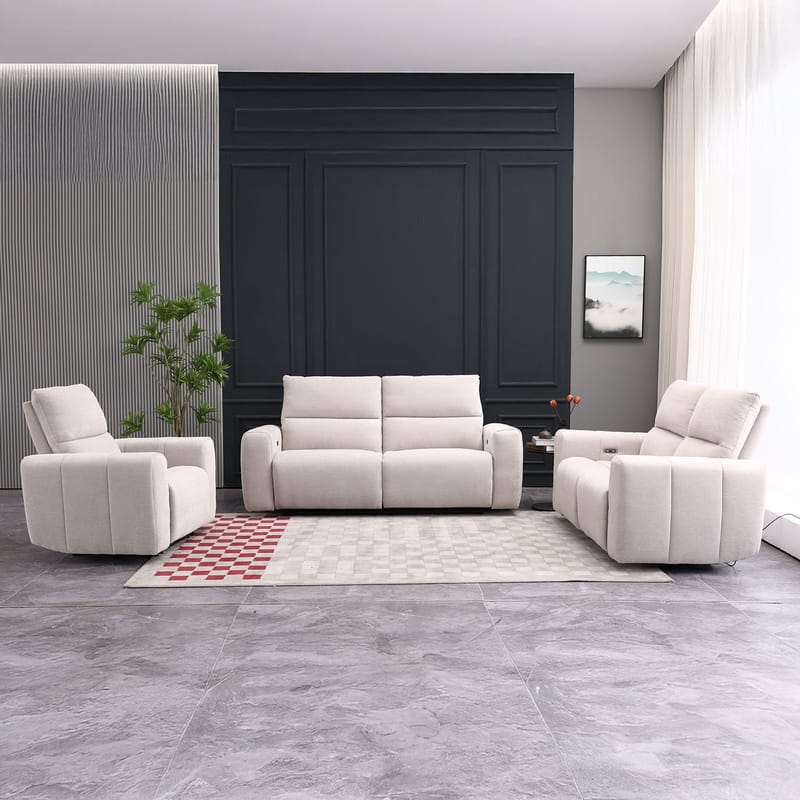 Reclinersofa Ödmark 2-personers med elektrisk mekanisme - lys beige - Møbler - Sofaer - Recliner sofaer - 2 personers biografsofa & reclinersofa