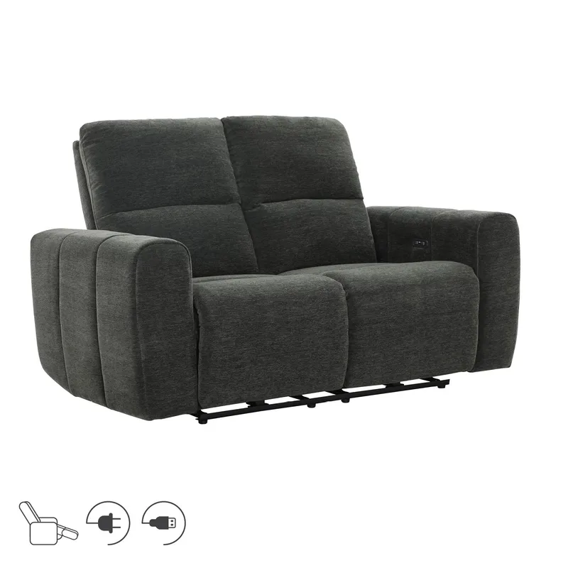 Reclinersofa Ödmark 2-personers med elektrisk mekanisme, grå