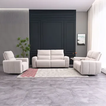 Reclinersofa Ödmark 3-personers med elektrisk mekanisme - lys beige - Møbler - Sofaer - Recliner sofaer - 3 personers biograsofa & reclinersofa