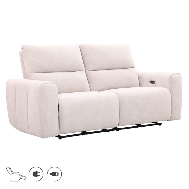 Reclinersofa Ödmark 3-personers med elektrisk mekanisme, lys beige
