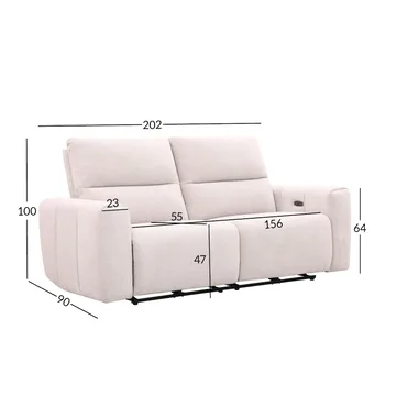 Reclinersofa Ödmark 3-personers med elektrisk mekanisme - lys beige - Møbler - Sofaer - Recliner sofaer - 3 personers biograsofa & reclinersofa