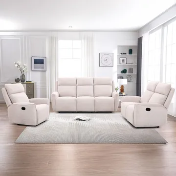 Reclinersofa Östvik 2-personers med manuel mekanisme - beige - Møbler - Sofaer - Recliner sofaer - 2 personers biografsofa & reclinersofa