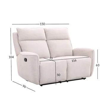 Reclinersofa Östvik 2-personers med manuel mekanisme - beige - Møbler - Sofaer - Recliner sofaer - 2 personers biografsofa & reclinersofa
