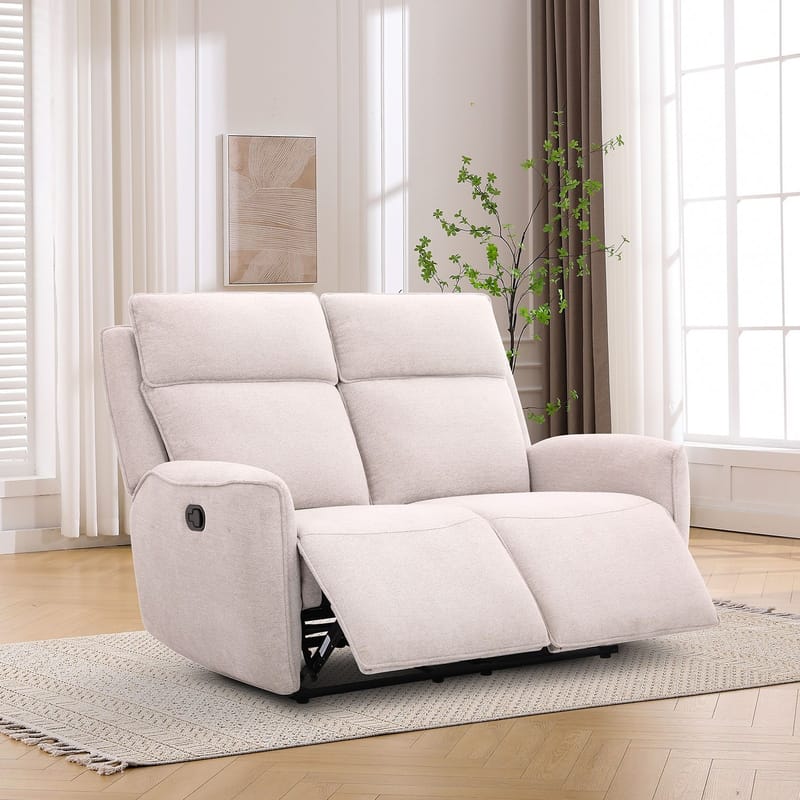 Reclinersofa Östvik 2-personers med manuel mekanisme - beige - Møbler - Sofaer - Recliner sofaer - 2 personers biografsofa & reclinersofa