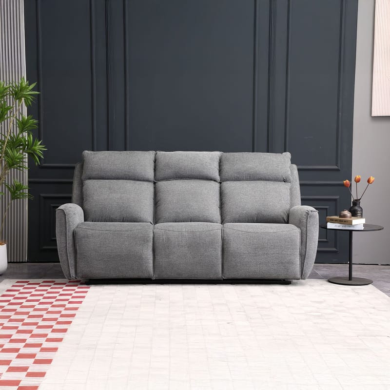 Reclinersofa Östvik 3-personers med manuel mekanisme - grå - Møbler - Sofaer - Recliner sofaer - 3 personers biograsofa & reclinersofa