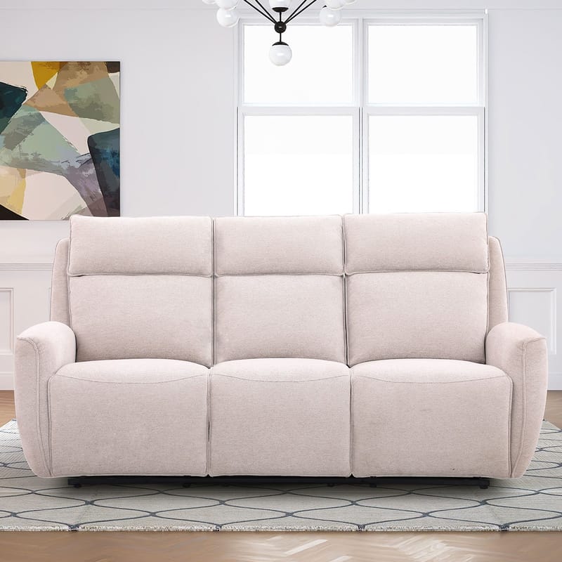 Reclinersofa Östvik 3-personers med manuel mekanisme - beige - Møbler - Sofaer - Recliner sofaer - 3 personers biograsofa & reclinersofa