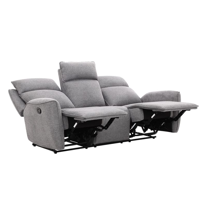 Reclinersofa Östvik 3-personers med manuel mekanisme - grå - Møbler - Sofaer - Recliner sofaer - 3 personers biograsofa & reclinersofa