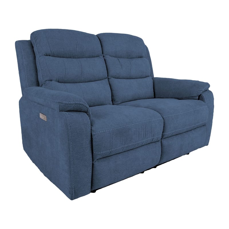 Reclinersofa Blenor 2-personers med elektrisk mekanisme, Blå