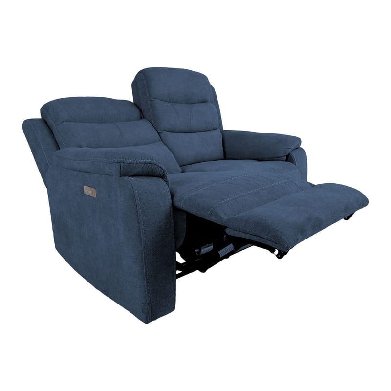 Reclinersofa Blenor 2-personers med elektrisk mekanisme - Blå - Møbler - Sofaer - Recliner sofaer - 2 personers biografsofa & reclinersofa