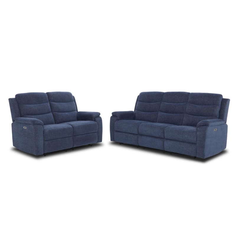 Reclinersofa Blenor 2-personers med elektrisk mekanisme - Blå - Møbler - Sofaer - Recliner sofaer - 2 personers biografsofa & reclinersofa