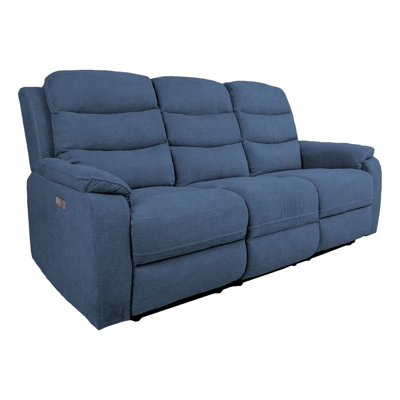 Reclinersofa Blenor 3-personers med elektrisk mekanisme, blå