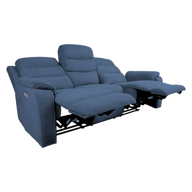 Reclinersofa Blenor 3-personers med elektrisk mekanisme - blå - Møbler - Sofaer - Recliner sofaer - 3 personers biograsofa & reclinersofa