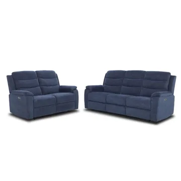 Reclinersofa Blenor 3-personers med elektrisk mekanisme - blå - Møbler - Sofaer - Recliner sofaer - 3 personers biograsofa & reclinersofa