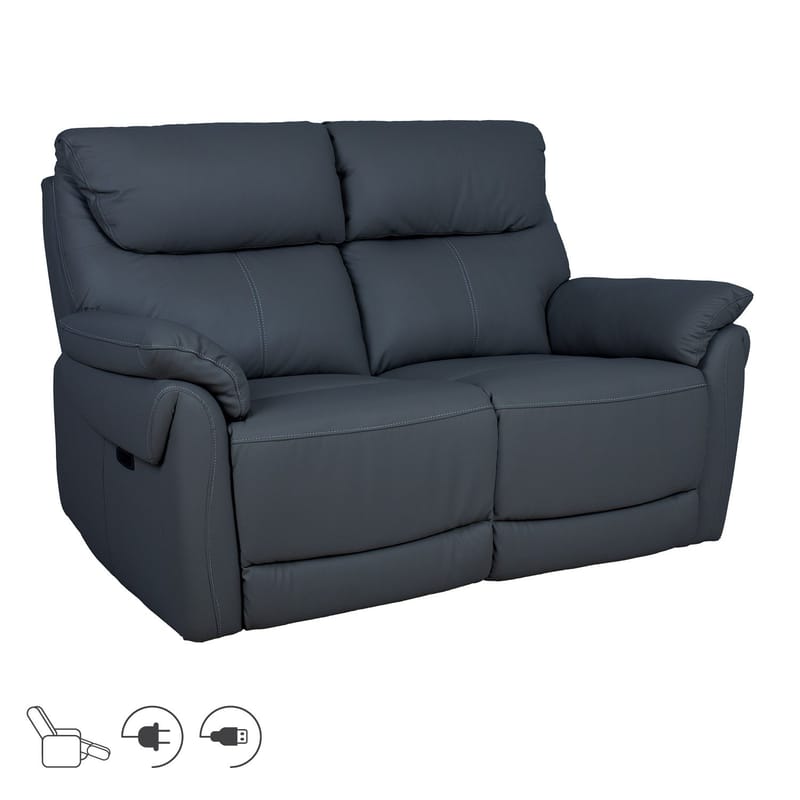 Reclinersofa Dalsor 2-personers med elektrisk mekanisme, Mørkegrå