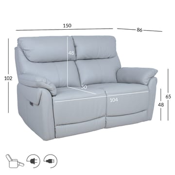 Reclinersofa Dalsor 2-personers med elektrisk mekanisme - Beige - Møbler - Sofaer - Recliner sofaer - 2 personers biografsofa & reclinersofa
