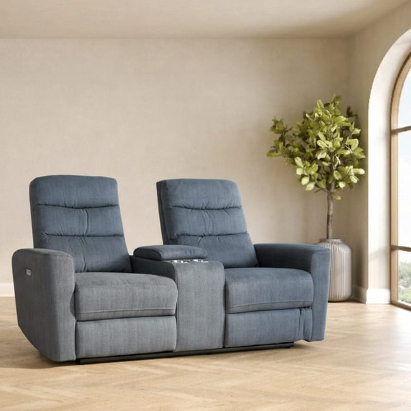 Reclinersofa Darvi 2-personers med elektrisk mekanisme - blå - Møbler - Sofaer - Recliner sofaer - 2 personers biografsofa & reclinersofa