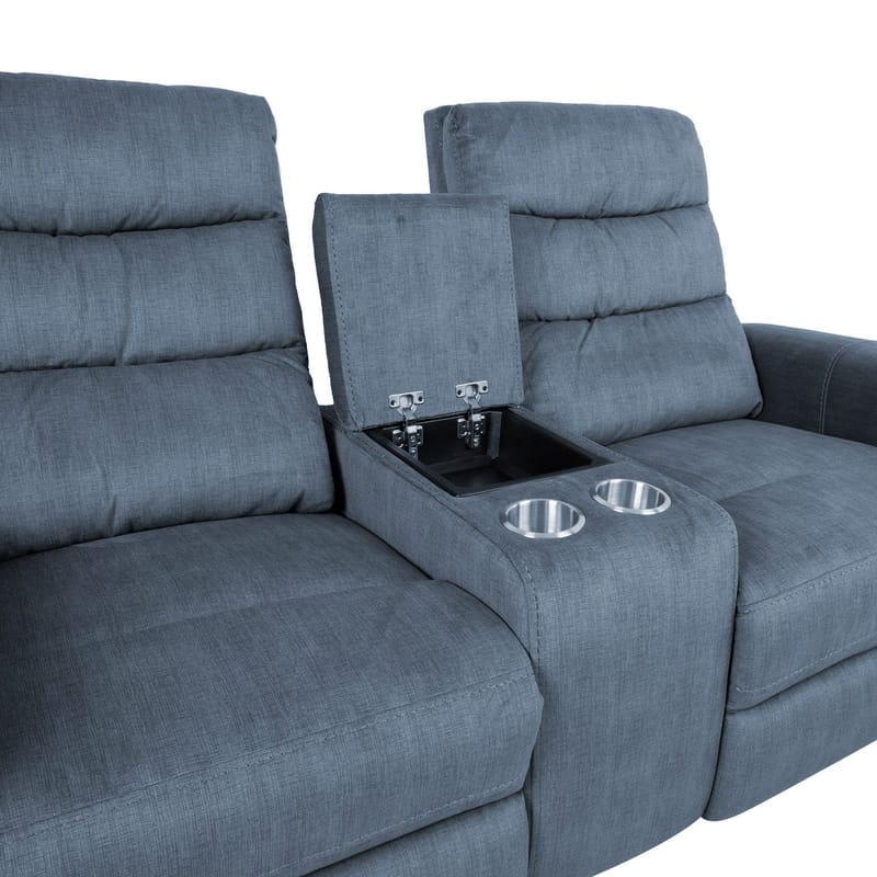 Reclinersofa Darvi 2-personers med elektrisk mekanisme - blå - Møbler - Sofaer - Recliner sofaer - 2 personers biografsofa & reclinersofa