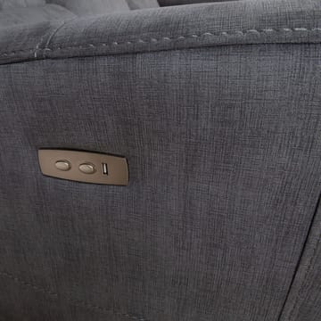 Reclinersofa Darvi 3-personers med elektrisk mekanisme - Grå velour - Møbler - Sofaer - Recliner sofaer - 3 personers biograsofa & reclinersofa