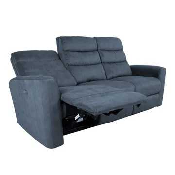 Reclinersofa Darvi 3-personers med elektrisk mekanisme - blå - Møbler - Sofaer - Recliner sofaer - 3 personers biograsofa & reclinersofa