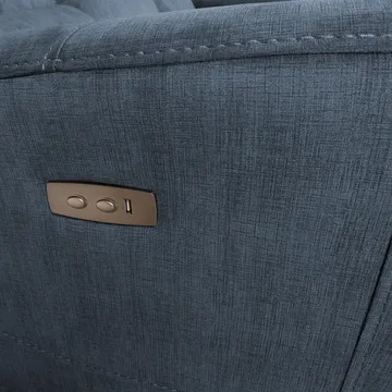 Reclinersofa Darvi 3-personers med elektrisk mekanisme - blå - Møbler - Sofaer - Recliner sofaer - 3 personers biograsofa & reclinersofa