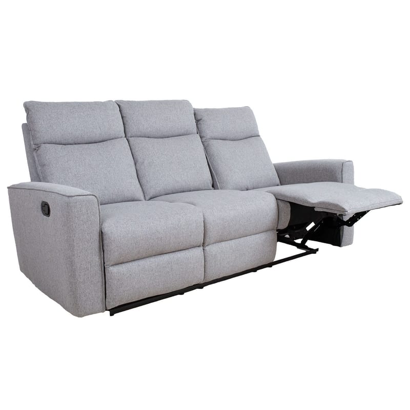 Reclinersofa Fjolna 3-personers med manuel mekanisme - grå - Møbler - Sofaer - Recliner sofaer - 3 personers biograsofa & reclinersofa
