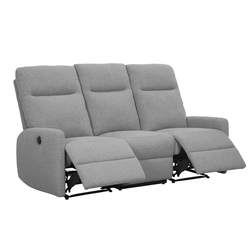 Reclinersofa Gränor 3-personers med elektrisk mekanisme - Lysegrå - Møbler - Sofaer - Recliner sofaer - 3 personers biograsofa & reclinersofa