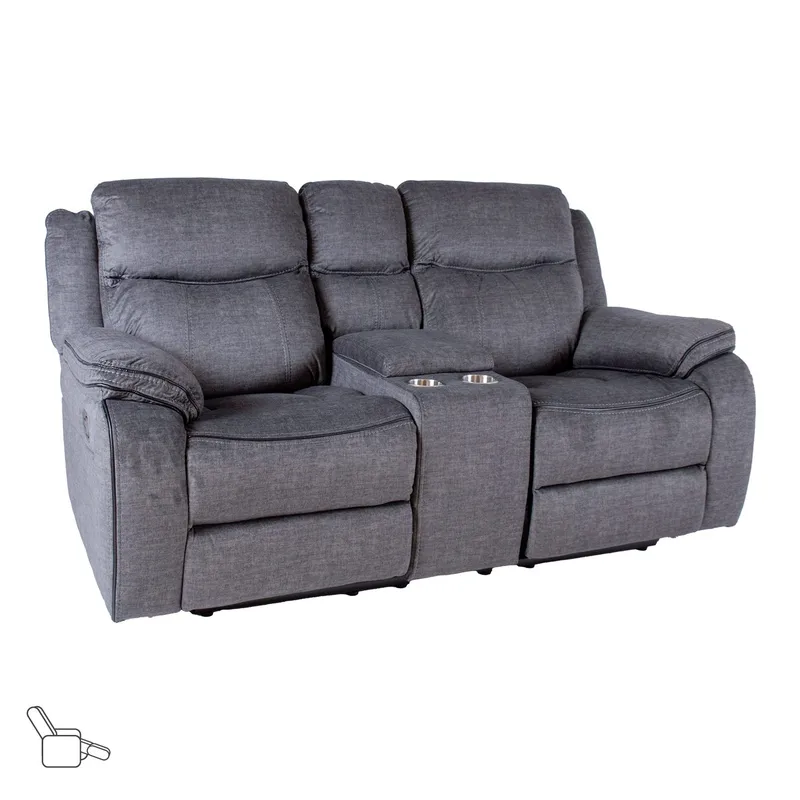 Reclinersofa Iskmar 2-personers med manuel mekanisme, grå
