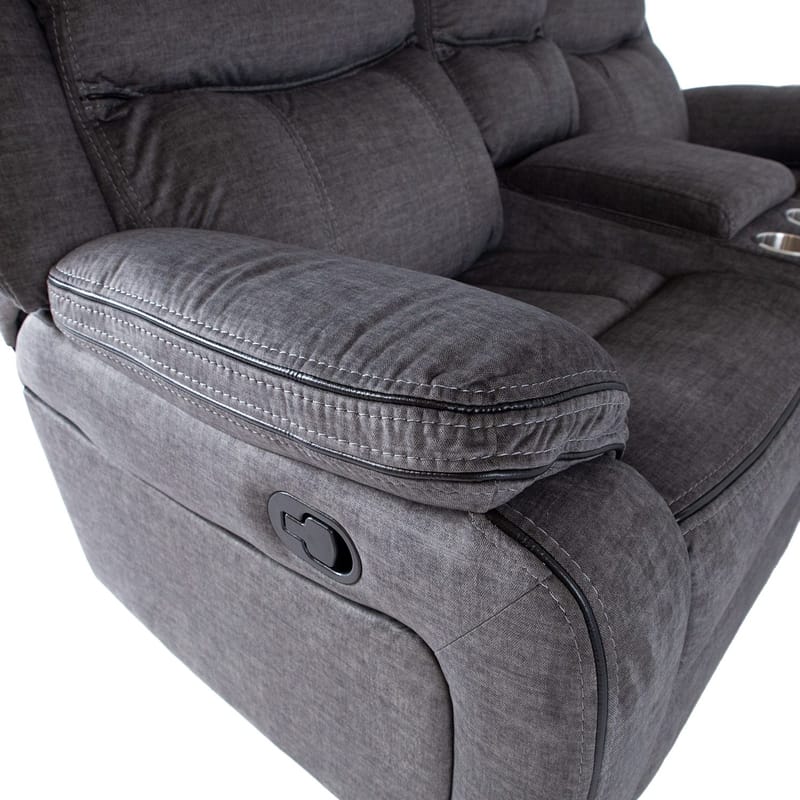 Reclinersofa Iskmar 2-personers med manuel mekanisme - grå - Møbler - Sofaer - Recliner sofaer - 2 personers biografsofa & reclinersofa