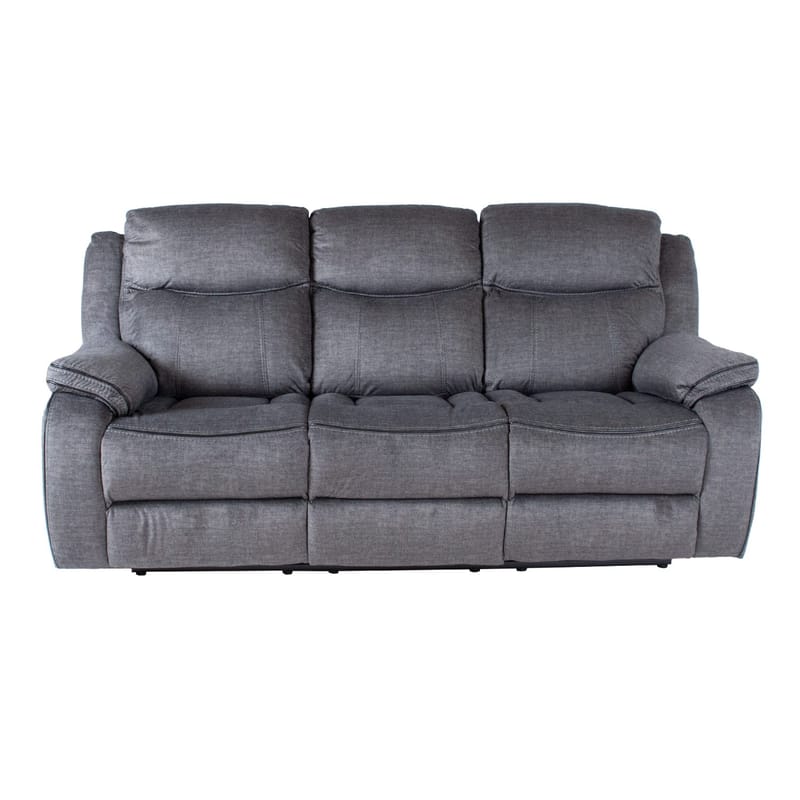 Reclinersofa Iskmar 3-personers med manuel mekanisme - Grå - Møbler - Sofaer - Recliner sofaer - 3 personers biograsofa & reclinersofa