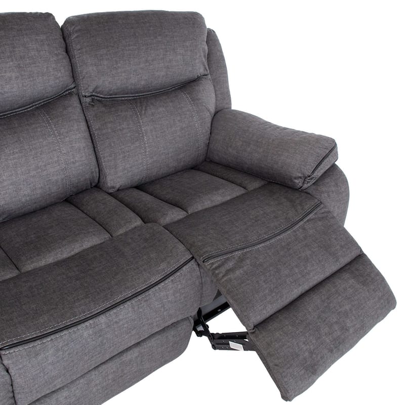 Reclinersofa Iskmar 3-personers med manuel mekanisme - Grå - Møbler - Sofaer - Recliner sofaer - 3 personers biograsofa & reclinersofa