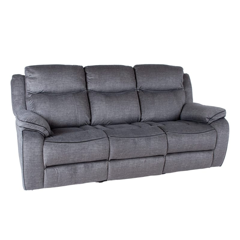 Reclinersofa Iskmar 3-personers med manuel mekanisme, Grå