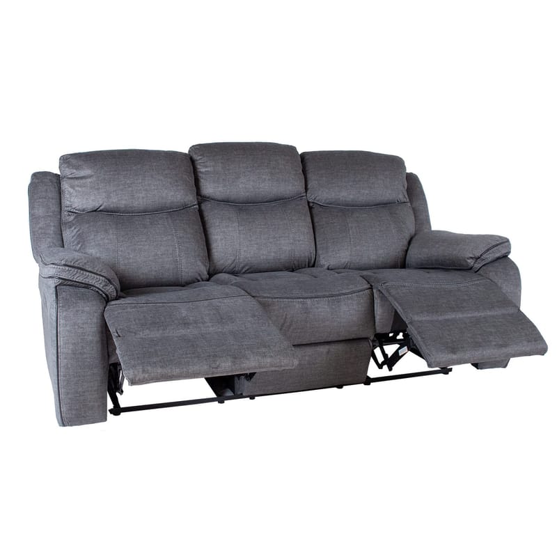 Reclinersofa Iskmar 3-personers med manuel mekanisme - Grå - Møbler - Sofaer - Recliner sofaer - 3 personers biograsofa & reclinersofa