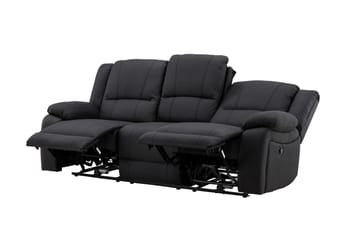Reclinersofa med hjørne Comfort Living Singapore reclinersofa 3-personers kunstlæder Sort - Møbler - Sofaer - Recliner sofaer