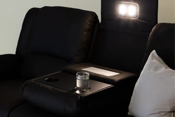 Reclinersofa med hjørne Comfort Living Singapore reclinersofa 3-personers kunstlæder Sort - Møbler - Sofaer - Recliner sofaer