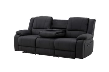Reclinersofa med hjørne Comfort Living Singapore reclinersofa 3-personers kunstlæder Sort - Møbler - Sofaer - Recliner sofaer