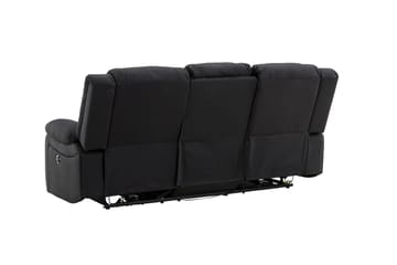 Reclinersofa med hjørne Comfort Living Singapore reclinersofa 3-personers kunstlæder Sort - Møbler - Sofaer - Recliner sofaer