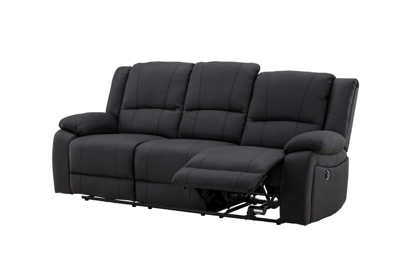 Reclinersofa med hjørne Comfort Living Singapore reclinersofa 3-personers kunstlæder Sort - Møbler - Sofaer - Recliner sofaer