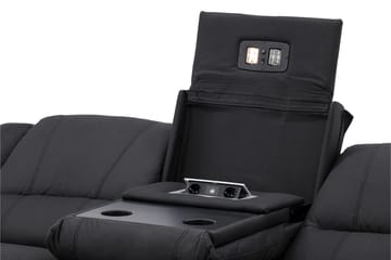Reclinersofa med hjørne Comfort Living Singapore reclinersofa 3-personers kunstlæder Sort - Møbler - Sofaer - Recliner sofaer