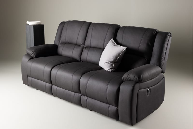 Reclinersofa med hjørne Comfort Living Singapore reclinersofa 3-personers kunstlæder Sort - Møbler - Sofaer - Recliner sofaer