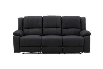 Reclinersofa med hjørne Comfort Living Singapore reclinersofa 3-personers kunstlæder Sort - Møbler - Sofaer - Recliner sofaer