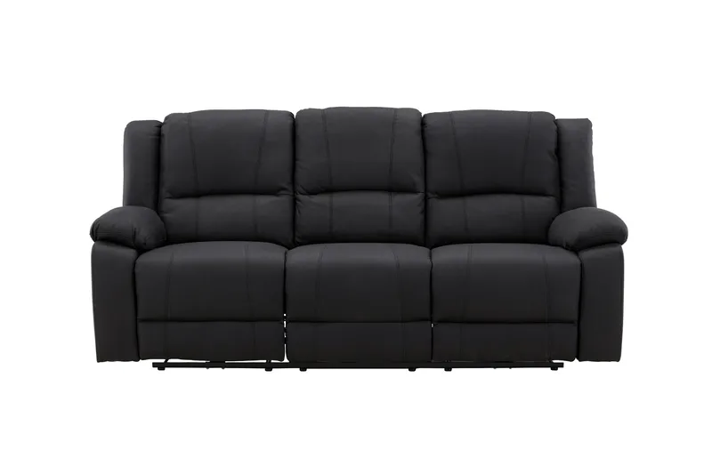 Reclinersofa med hjørne Comfort Living Singapore reclinersofa 3-personers kunstlæder Sort, undefined