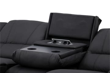 Reclinersofa med hjørne Comfort Living Singapore reclinersofa 3-personers kunstlæder Sort - Møbler - Sofaer - Recliner sofaer