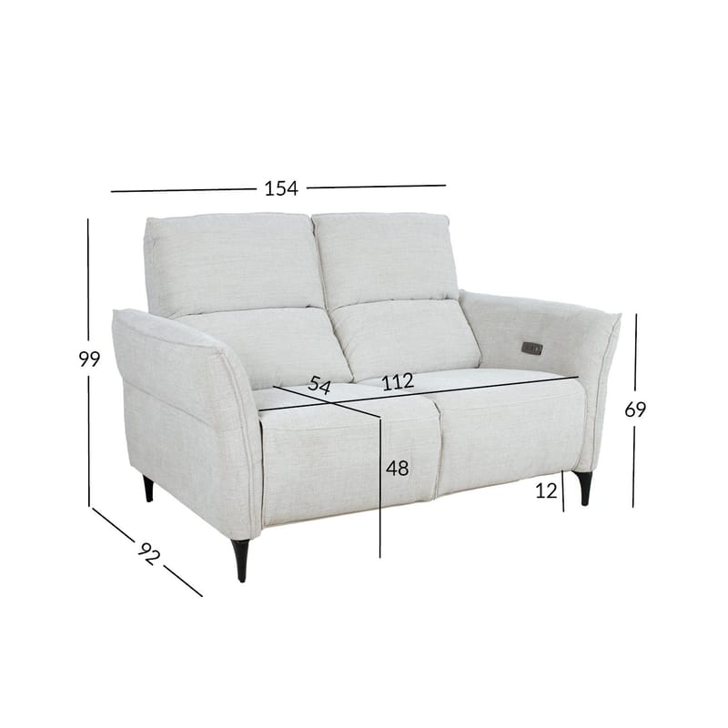 Reclinersofa Näsdal 2-personers med elektrisk mekanisme - lys beige - Møbler - Sofaer - Recliner sofaer - 2 personers biografsofa & reclinersofa