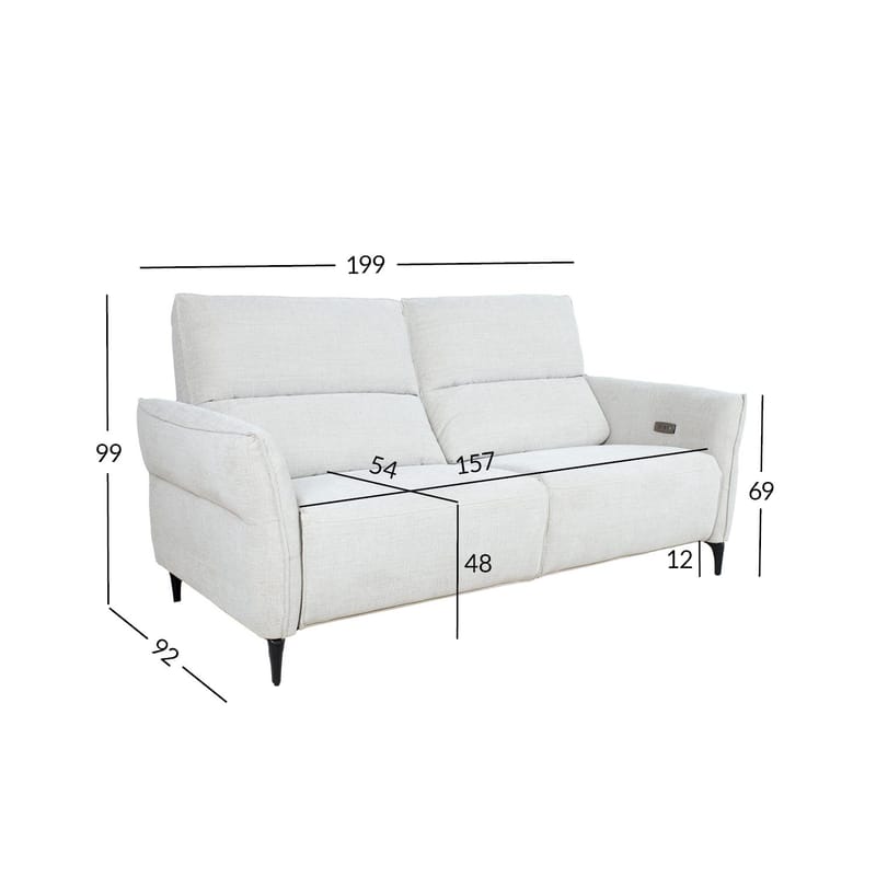 Reclinersofa Näsdal 3-personers med elektrisk mekanisme - lys beige - Møbler - Sofaer - Recliner sofaer - 3 personers biograsofa & reclinersofa